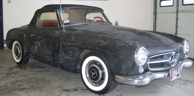 This 1955 Mercedes-Benz 190SL undergoing a private restoration by it’s owner, was in for full spring and shock replacement. 1955 was the first year of 190SL production.