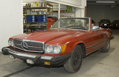 This 1981 Mercedes-Benz 380SL is just starting a major mechanical restoration, including updating the single timing chain to a double timing chain.