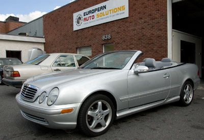 This 2003 Mercedes-Benz CLK430 Cab. recently visited our shop for ball joint replacement and new brake pads. It is for sale by The Millenium Auto Group (866-626-4900) 