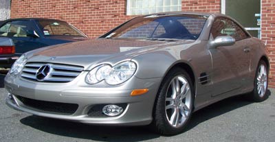 2007 Mercedes-Benz SL550 in for scheduled A-Service, reset of TPMS system, and exterior detail.