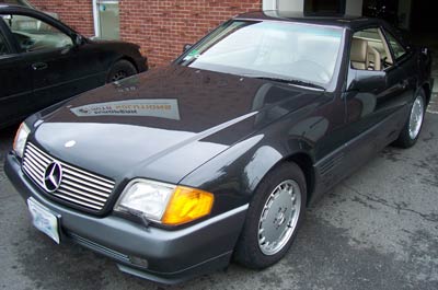 A 1993 Mercedes-Benz 500SL in DB199 in for a pre-purchase inspection.