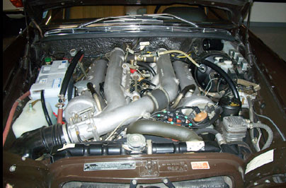 The massive fuel injected 6.3 liter V-8, M100 engine in the 300SEL produced 300 hp and could propel this 2 ton car from 0-60 in 5.7 seconds with a top speed of 144 mph.