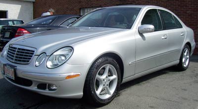A 2004 Mercedes-Benz E500 in for it's scheduled F-service.